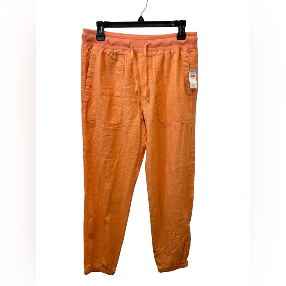 Gap Linen Blend Jogger Pants Orange NWT Summer Coastal Vacation Lightweight